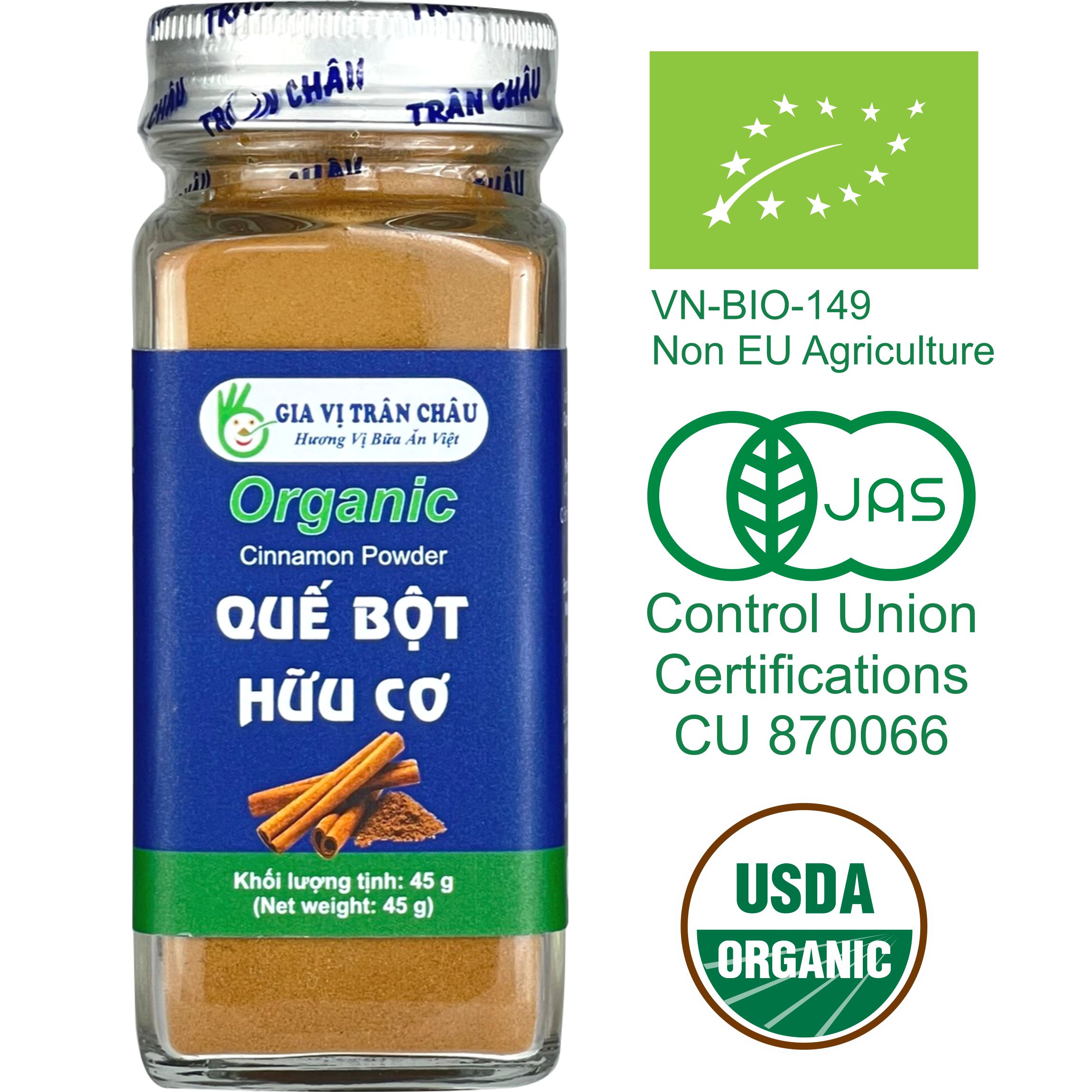 Quế Bột Hữu Cơ Trân Châu 45g